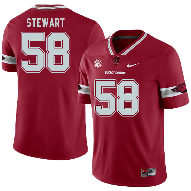 Men #58 Jashaud Stewart Arkansas Razorbacks College Football Jerseys Sale-Alternate Cardinal